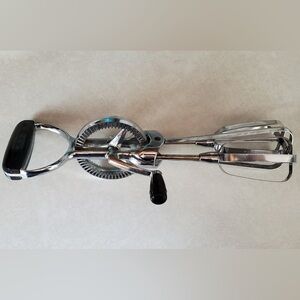 Stainless Steel Hand Mixer with Black Handle